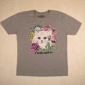 Black Matter Kitty I Will End You T-Shirt Size XL